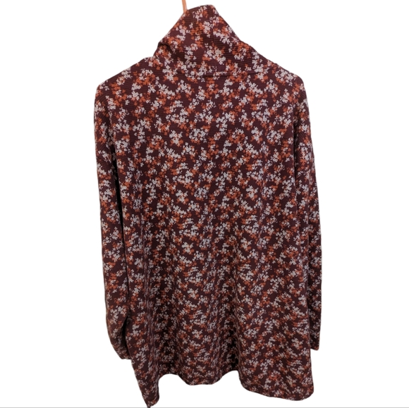 Lands' End🌷 Waffle Turtleneck Sweater in Red Floral Rare Sz 2X - Picture 7 of 7